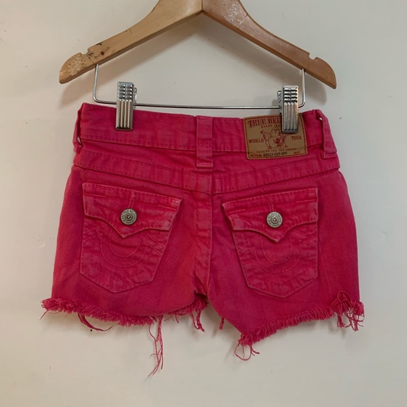 True Religion Kids Dolly Cut Off Pink Denim Short - Picture 5 of 8